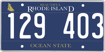RI license plate 129403