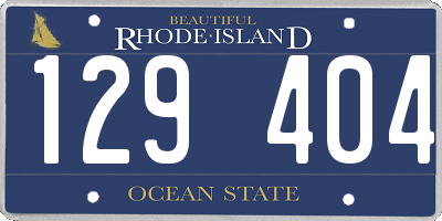 RI license plate 129404