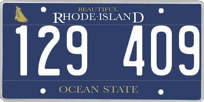 RI license plate 129409