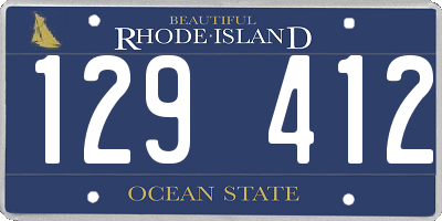 RI license plate 129412