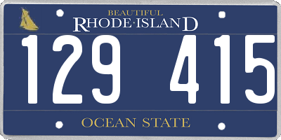 RI license plate 129415