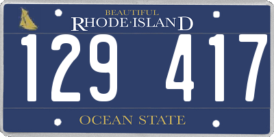 RI license plate 129417