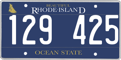 RI license plate 129425