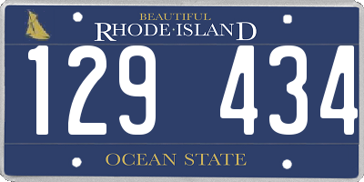 RI license plate 129434