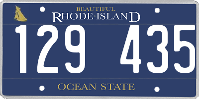 RI license plate 129435