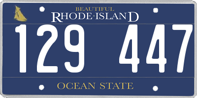 RI license plate 129447