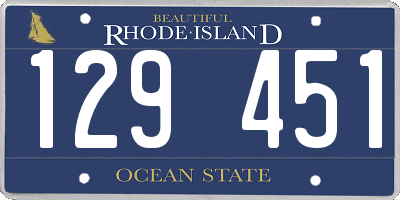 RI license plate 129451