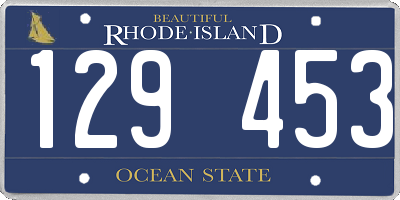 RI license plate 129453