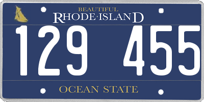 RI license plate 129455