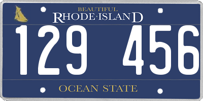 RI license plate 129456