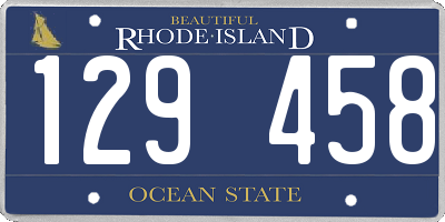 RI license plate 129458
