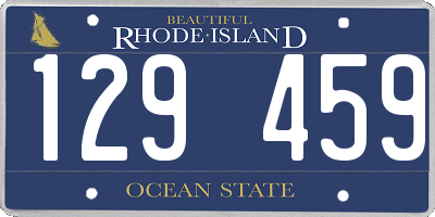 RI license plate 129459