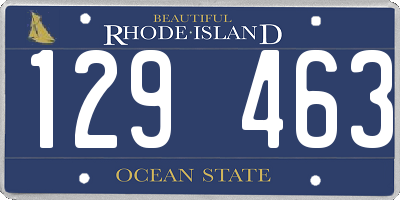 RI license plate 129463