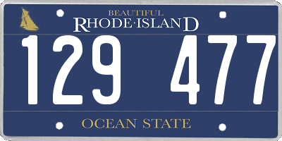 RI license plate 129477