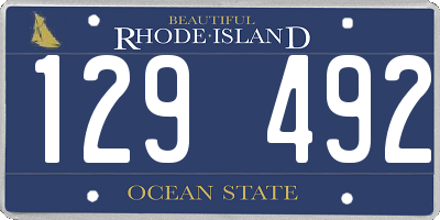 RI license plate 129492