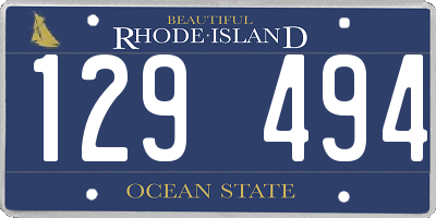 RI license plate 129494