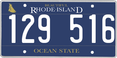 RI license plate 129516