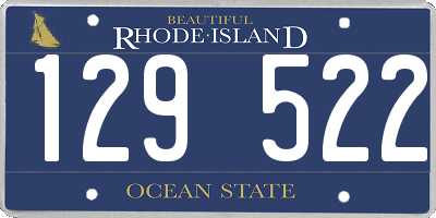 RI license plate 129522