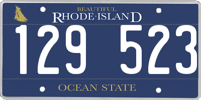 RI license plate 129523