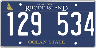 RI license plate 129534