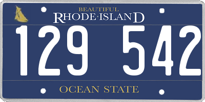 RI license plate 129542