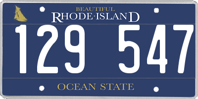 RI license plate 129547