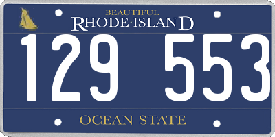RI license plate 129553