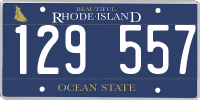 RI license plate 129557
