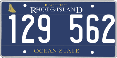 RI license plate 129562