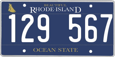 RI license plate 129567
