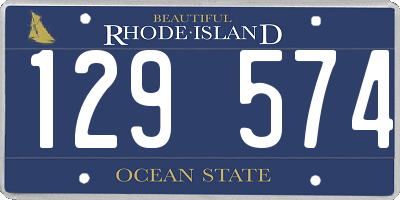 RI license plate 129574
