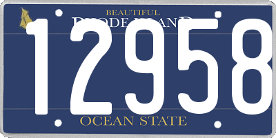 RI license plate 12958