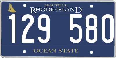 RI license plate 129580