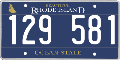 RI license plate 129581