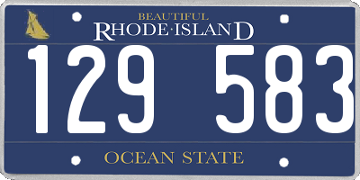 RI license plate 129583