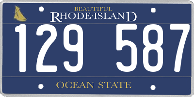 RI license plate 129587