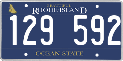 RI license plate 129592