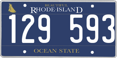 RI license plate 129593