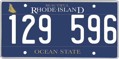 RI license plate 129596