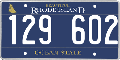 RI license plate 129602