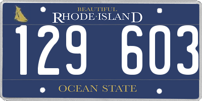RI license plate 129603