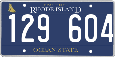 RI license plate 129604