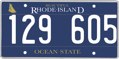 RI license plate 129605
