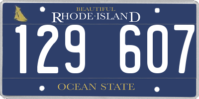 RI license plate 129607