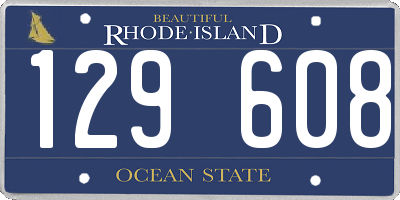 RI license plate 129608