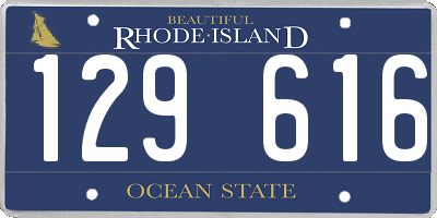 RI license plate 129616