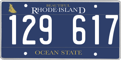 RI license plate 129617
