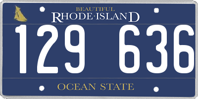 RI license plate 129636
