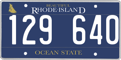 RI license plate 129640