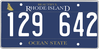 RI license plate 129642